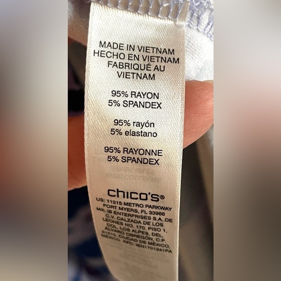 CHICO’S Blue Floral Sleeveless Maxi Dress Hi-Low Hem Stretch Sz 2 (L) NWOT - Picture 8 of 10